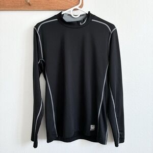 Nike Pro Combat Hyperwarm Long Sleeve Mock Neck Black Compression Shirt Medium